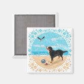 ベルネーゼ山犬のビーチ マグネット (正面/裏面)