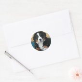 ベルネーゼ山犬の子犬 ラウンドシール (封筒)