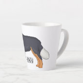 ベルネーゼ山犬の漫画イラストレーション カフェラテマグ (右アングル)