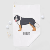 ベルネーゼ山犬の漫画イラストレーション ゴルフタオル (インサイチュ)