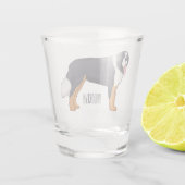 ベルネーゼ山犬の漫画イラストレーション ショットグラス (裏面)