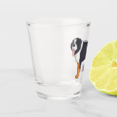 ベルネーゼ山犬の漫画イラストレーション ショットグラス (左)