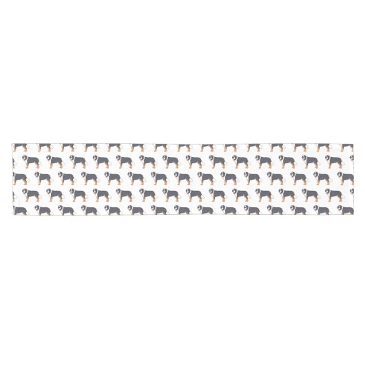 ベルネーゼ山犬の漫画イラストレーション ショートテーブルランナー (横)