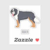 ベルネーゼ山犬の漫画イラストレーション シール (シート)