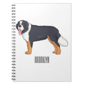 ベルネーゼ山犬の漫画イラストレーション ノートブック (正面)