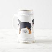 ベルネーゼ山犬の漫画イラストレーション ビールジョッキ (正面左)