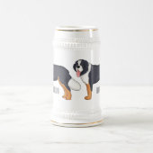 ベルネーゼ山犬の漫画イラストレーション ビールジョッキ (中央)