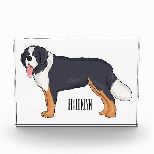 ベルネーゼ山犬の漫画イラストレーション フォトブロック (正面)