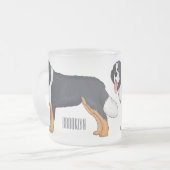 ベルネーゼ山犬の漫画イラストレーション フロストグラスマグカップ (正面左)