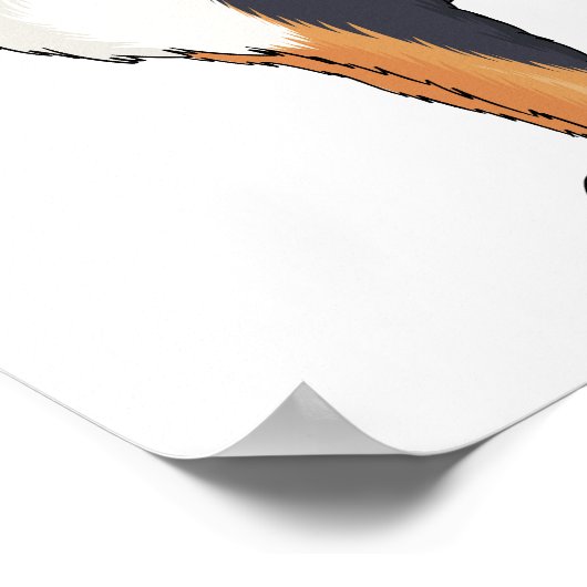 ベルネーゼ山犬の漫画イラストレーション ポスター (角)