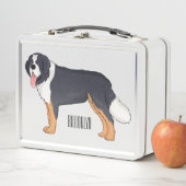 ベルネーゼ山犬の漫画イラストレーション メタルランチボックス (インサイチュ)