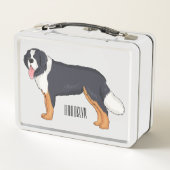 ベルネーゼ山犬の漫画イラストレーション メタルランチボックス (裏面)
