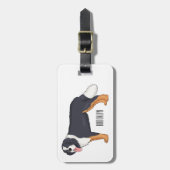 ベルネーゼ山犬の漫画イラストレーション ラゲッジタグ (正面縦)