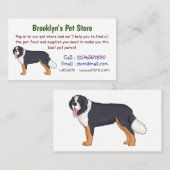 ベルネーゼ山犬の漫画イラストレーション 名刺 (正面/裏面)