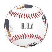 ベルネーゼ山犬の漫画イラストレーション 野球ボール (裏面)