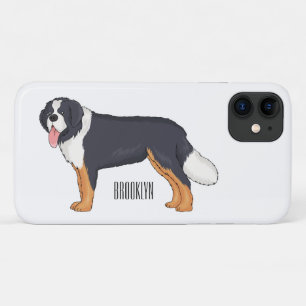 ベルネーゼ山犬の漫画イラストレーション iPhone 11 ケース
