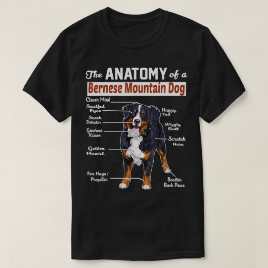 ベルネーゼ山犬の解剖学 Tシャツ (デザイン正面)