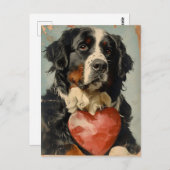 ベルネーゼ山犬バレンタインデー ポストカード (正面/裏面)