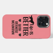 ベルネーゼ犬、ベルネーゼ恋人との生活が良い iPhoneケース (裏面横)