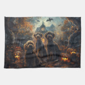 ベルネードルハロウィーンナイトドギー喜び キッチンタオル (横)
