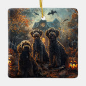 ベルネードルハロウィーンナイトドギー喜び セラミックオーナメント (正面)