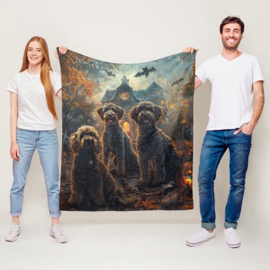 ベルネードルハロウィーンナイトドギー喜び フリースブランケット (インサイチュ)