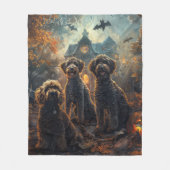 ベルネードルハロウィーンナイトドギー喜び フリースブランケット (正面)