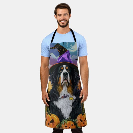 ベルネ不気味スマウンテンハロウィーンウィッチパンプキン エプロン (着用した状態)