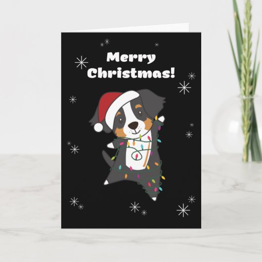 ベルネ犬のクリスマス ハッピークリスマス 犬 シーズンカード (正面)