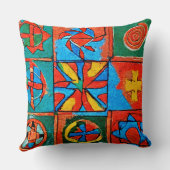 ベルバーアマジグのモチーフ、シンボルや象徴とシンボル抽象芸術 クッション (裏面)