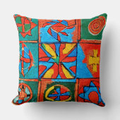 ベルバーアマジグのモチーフ、シンボルや象徴とシンボル抽象芸術 クッション (正面)