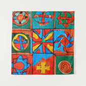 ベルバーアマジグのモチーフ、シンボルや象徴とシンボル抽象芸術 タペストリー (正面(横))