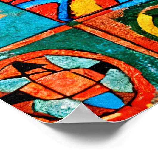 ベルバーアマジグのモチーフ、シンボルや象徴とシンボル抽象芸術 ポスター (角)