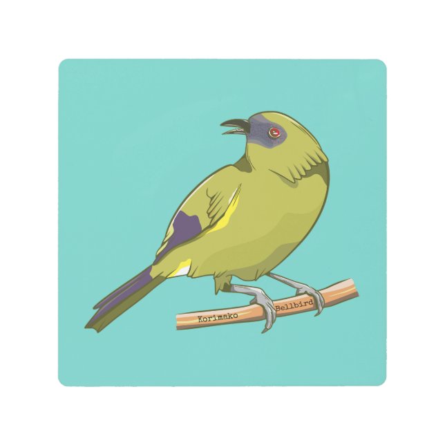 ベルバードコリマコNZ鳥 メタルプリント (正面)