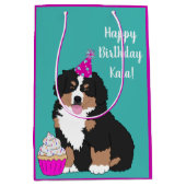 ベルパーソナライズされたネーズマウンテンドッグ子犬MEDIUM GIF ミディアムペーパーバッグ (正面)