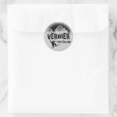 ベルビエSwitzerland white black snowboard stickers ラウンドシール (バッグ)