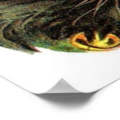 ベルビクトリアン首付き黒猫 ポスター (角)