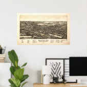 ベルビューオハイオ1888アンティークパノラママップ ポスター (ホームオフィス)