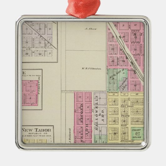 ベルビル、Talmage、Harbine、Elgo、カンザス メタルオーナメント (正面)