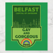 ベルファストゲイプライド – ブライトン・アイルランドLGBT - ワインラベル (シングルラベル)