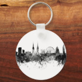 ベルファスト北アイルランドスカイライン白黒 キーホルダー (正面)