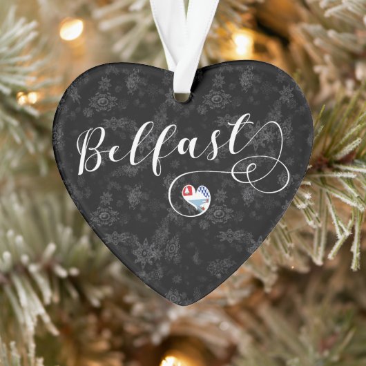 ベルファスト州旗のハート オーナメント (ツリー)