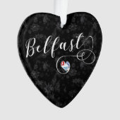 ベルファスト州旗のハート オーナメント (正面)