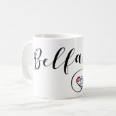 ベルファスト州旗のハート コーヒーマグカップ (正面左)