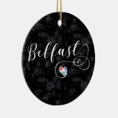 ベルファスト州旗のハート セラミックオーナメント (右)