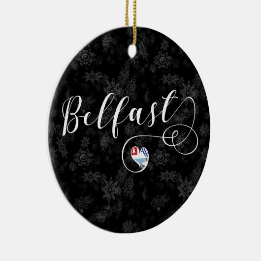 ベルファスト州旗のハート セラミックオーナメント (右)