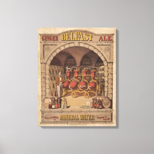 ベルファスト・ジンジャー・エールのヴィンテージ広告。 キャンバスプリント (正面)