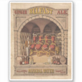 ベルファスト・ジンジャー・エールのヴィンテージ広告。 シール (正面)