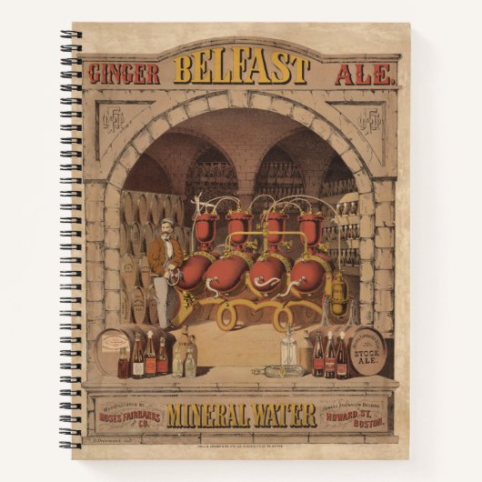 ベルファスト・ジンジャー・エールのヴィンテージ広告。 ノートブック (正面)