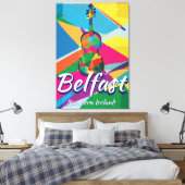 ベルファスト，北アイルランドのヴィンテージ旅行ポスター キャンバスプリント (インサイチュ (寝室))